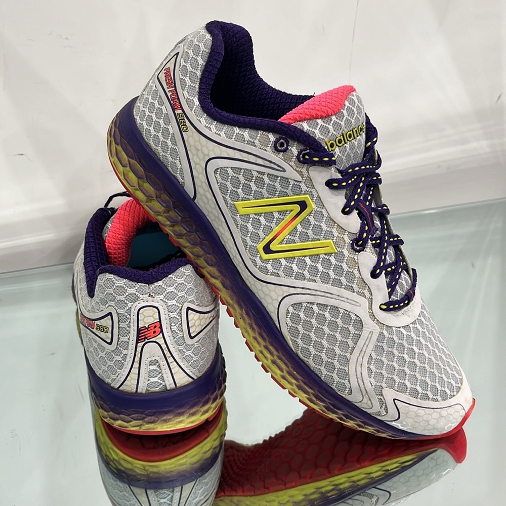 New Balance W980 Fresh Foam Running Shoes White Grey 9.5 US